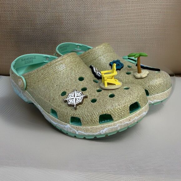 Crocs x Jimmy Buffet Clogs Mens 9 Womens 11 Margaritaville Beach Teal Slides NEW main image 4